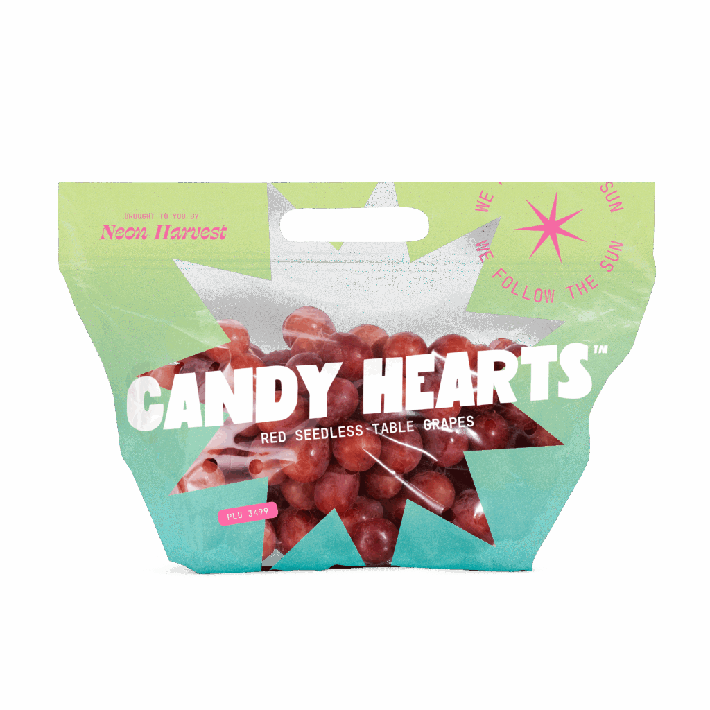 Vista Vineyards Neon Harvest 2lb Pouch Red Candy Hearts